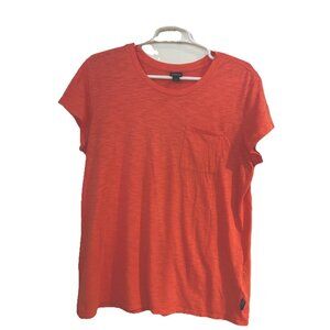 Prana Women's Coral Worn Wear Patch Pocket Short Sleeve Casual T-Shirt Size L
